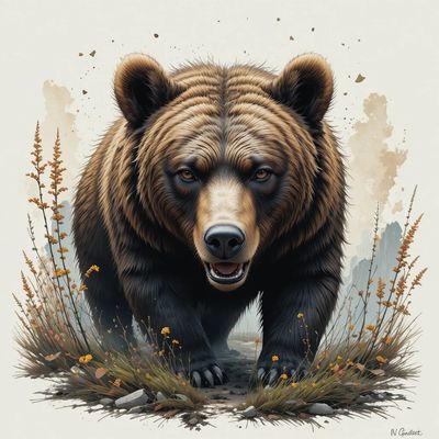Dzień Niedźwiedzia Grizzly - kwadrat. Darmowa dostawa.*
