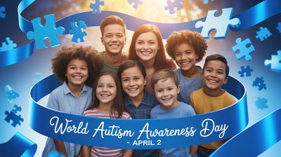 Światowy Dzień Świadomości Autyzmu - orientacja pozioma. Darmowa dostawa.*