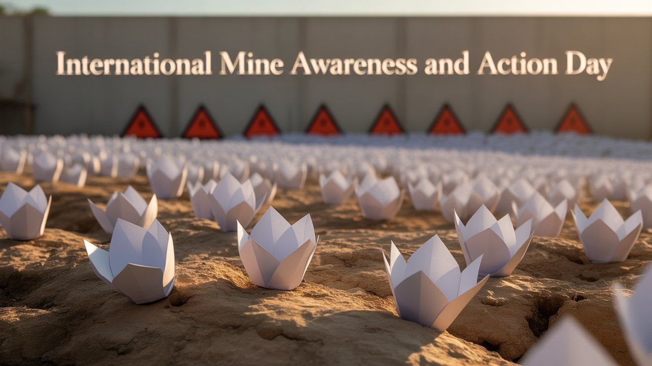 Międzynarodowy Dzień Wiedzy o Minach i Działaniach Zapobiegających Minom - orientacja pozioma. Darmowa dostawa.*