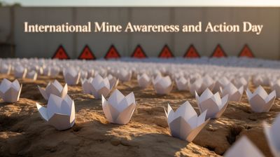 Międzynarodowy Dzień Wiedzy o Minach i Działaniach Zapobiegających Minom - orientacja pozioma. Darmowa dostawa.*