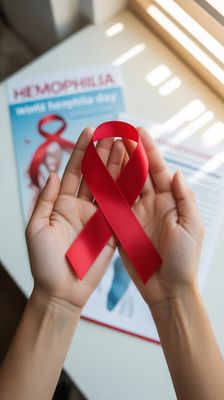 Światowy Dzień Chorych na Hemofilię - orientacja pionowa. Darmowa dostawa.*