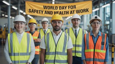 Światowy Dzień Bezpieczeństwa i Ochrony Zdrowia w Pracy - orientacja pozioma. Darmowa dostawa.*