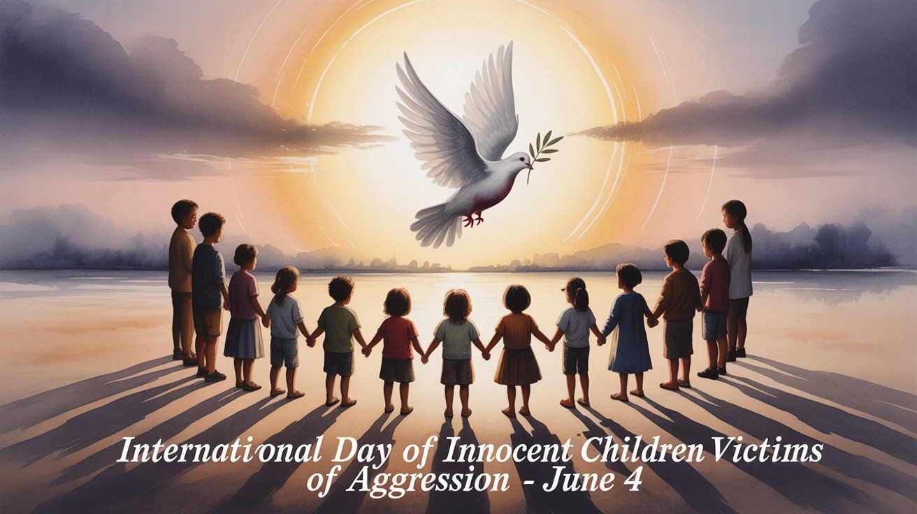 Międzynarodowy Dzień Zapobiegania Przemocy Wobec Dzieci - orientacja pozioma. Darmowa dostawa.*