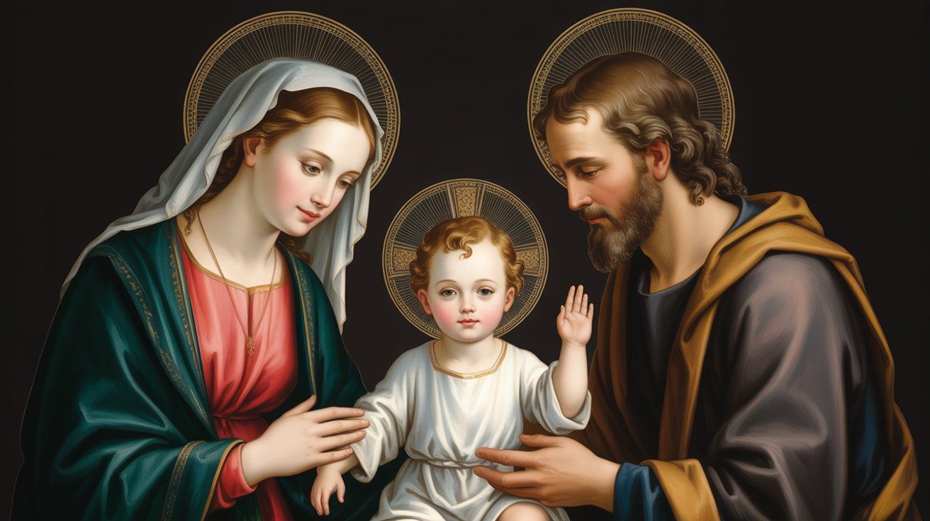 Styl sakralny - Świętej rodziny Maryi Jezusa Józefa - orientacja pozioma. Darmowa dostawa.*