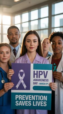 Międzynarodowy Dzień Świadomości HPV - orientacja pionowa. Darmowa dostawa.*