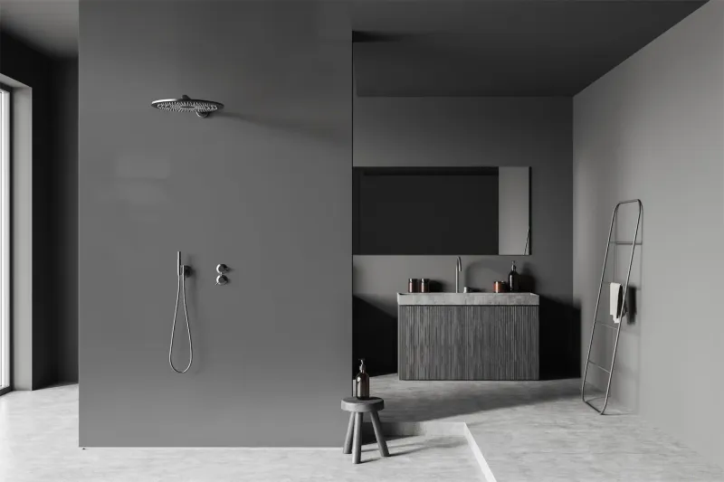 acrylic wall dark grey 1010*2650mm 2,915m2. 246,56euro/m2