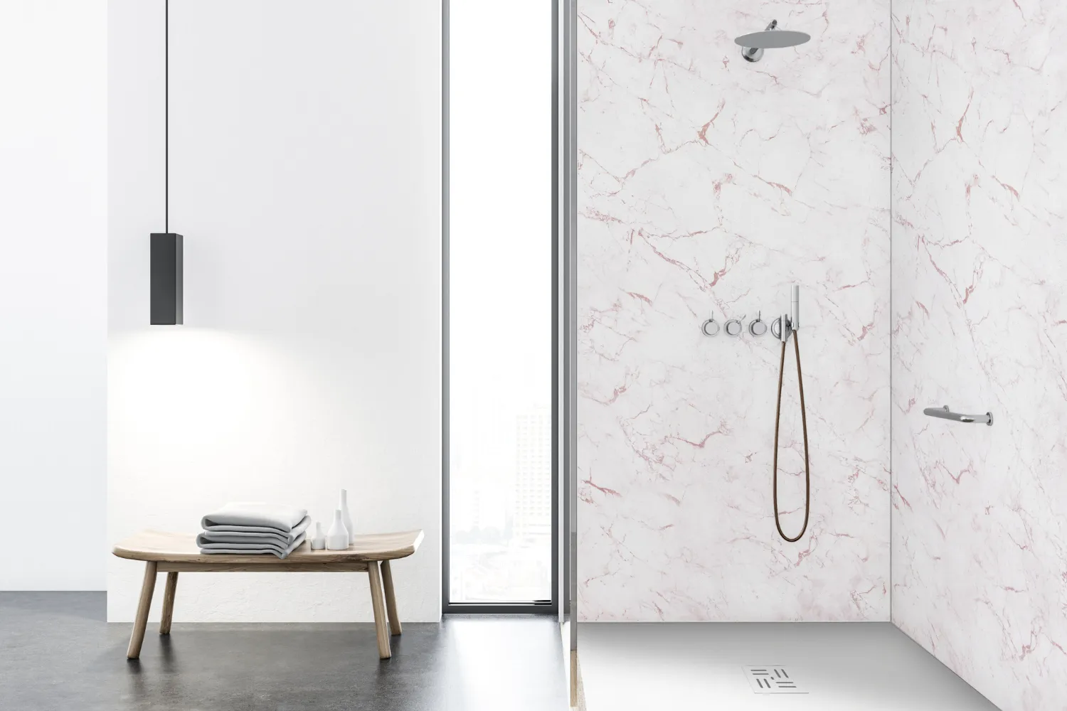 velvet showerwall calacatta rose