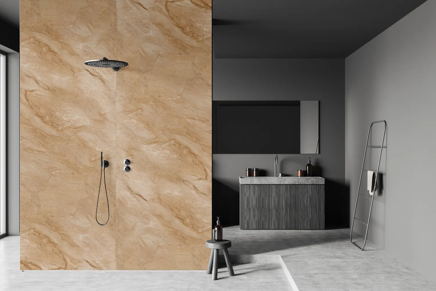 velvet showerwall  travertine