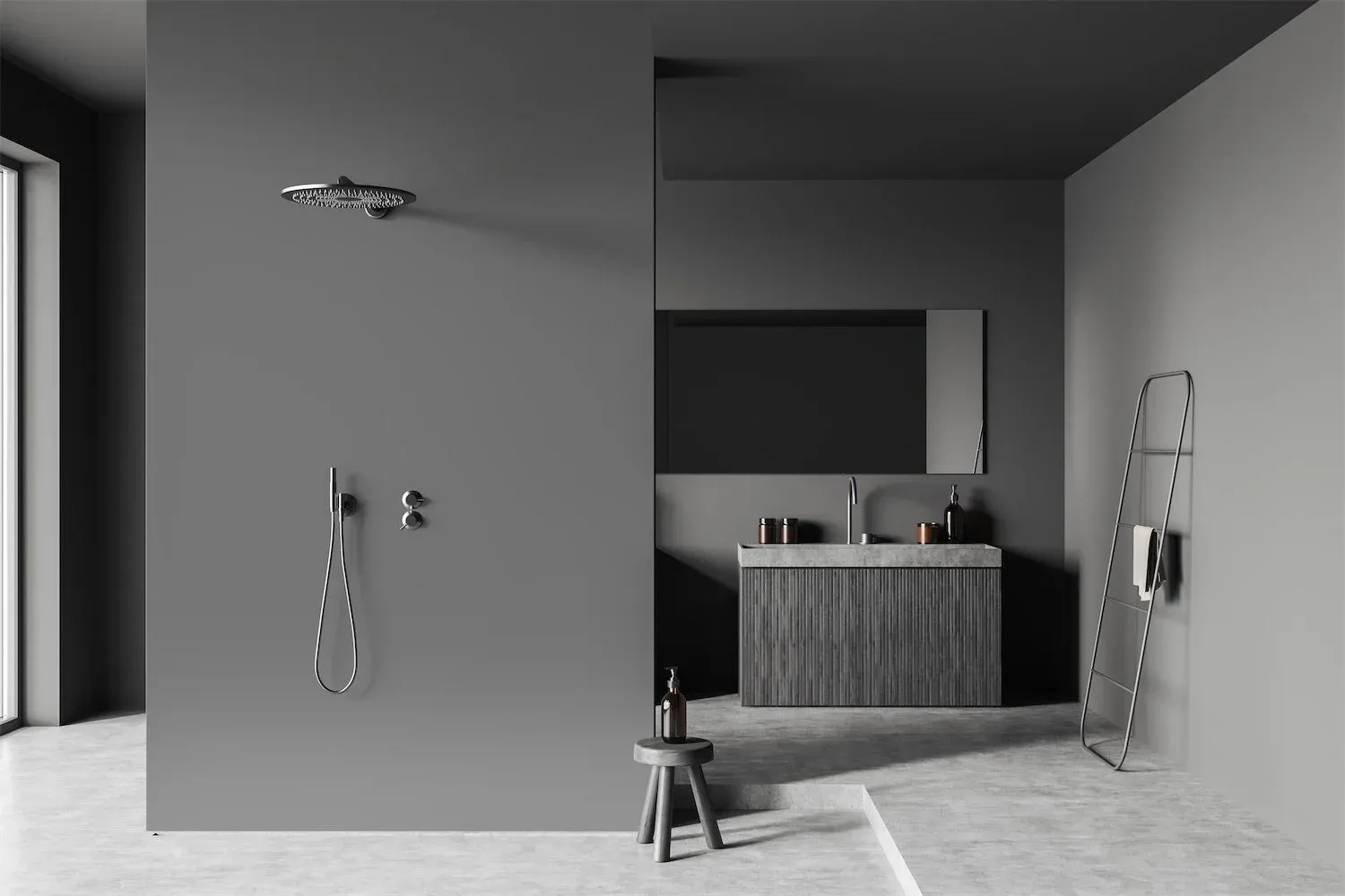 velvet showerwall  dark grey