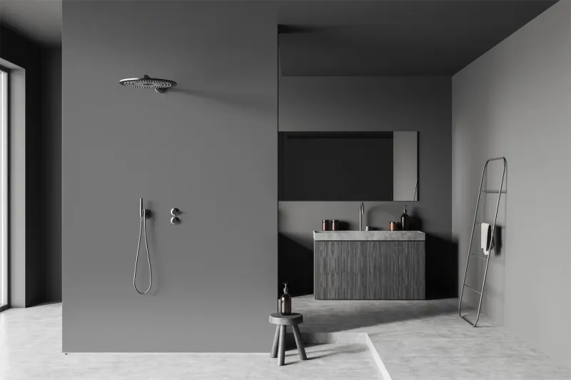 velvet showerwall  dark grey
