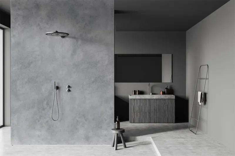 velvet showerwall dark concrete