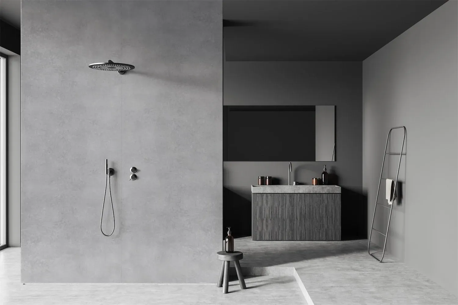 velvet showerwall  grey tadelakt