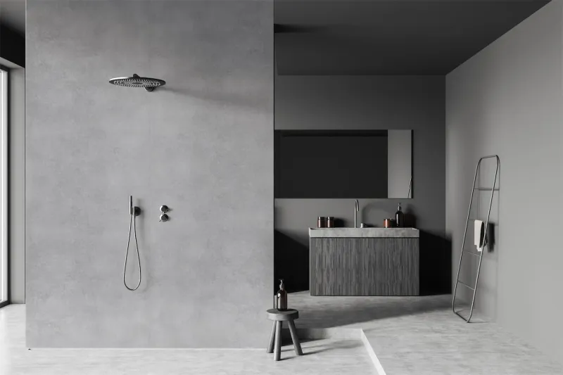 velvet showerwall  grey tadelakt