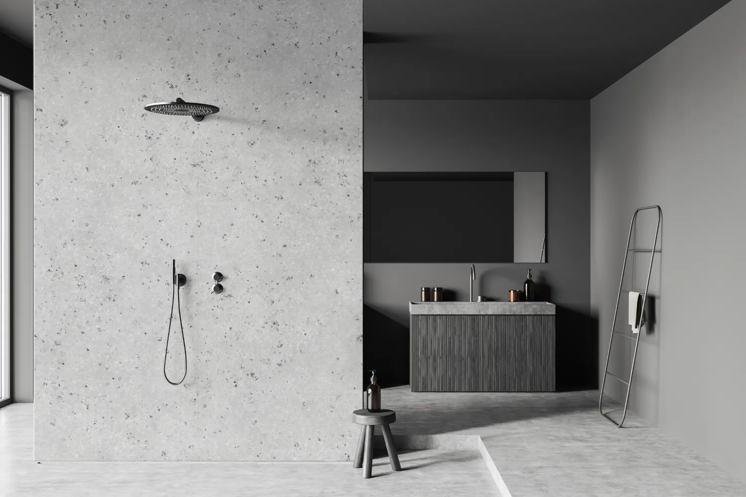 velvet showerwall terrazzo grey