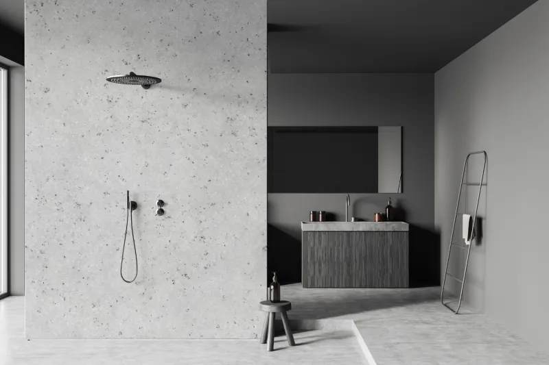 velvet showerwall terrazzo grey