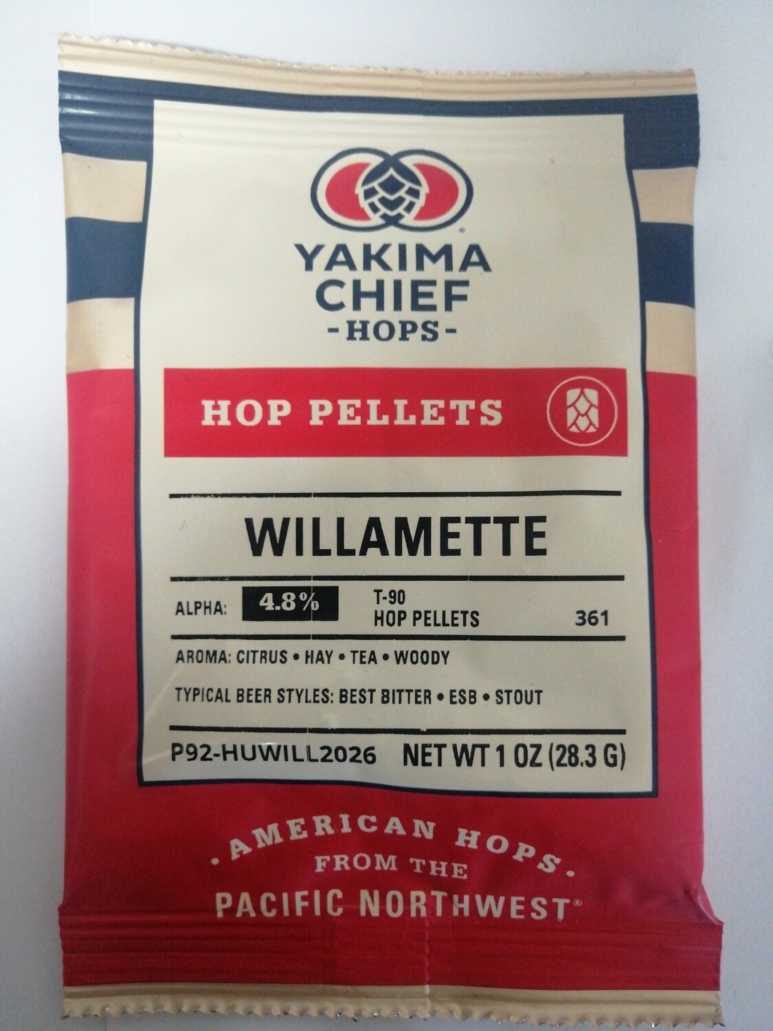 Willamette lúpulo en pellets bolsa de 1 oz (28 gr)
