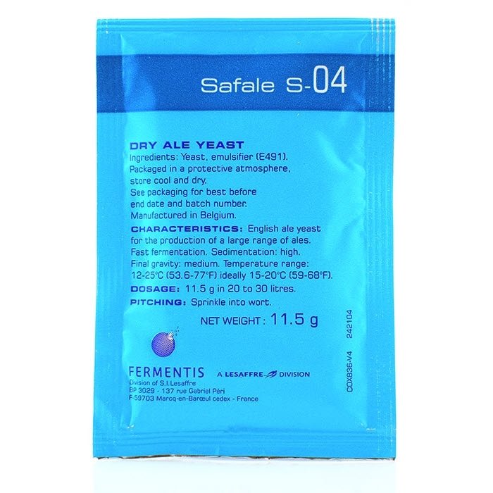 Levadura Fermentis Safale S 04 sachet de 11.5 gr