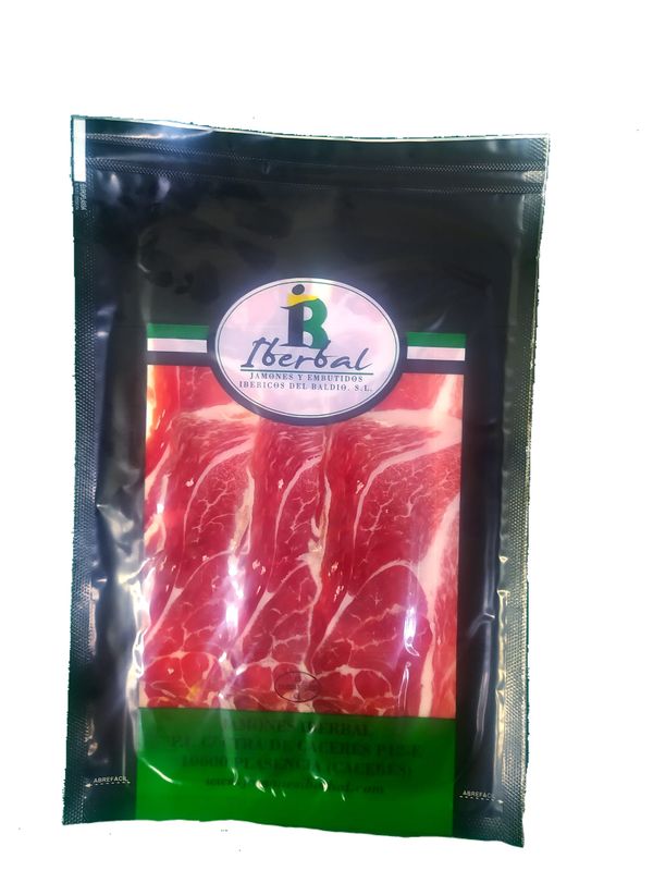 SOBRE DE JAMÓN CEBO DE CAMPO IBÉRICO LONCHEADO A MÁQUINA | 100gr