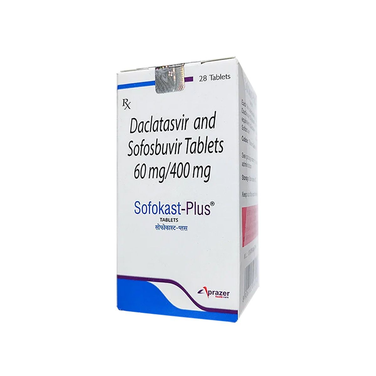 Daclatasvir 60mg/ Sofosbuvir 400 mg (Sofocast Plus) 28 tablets.