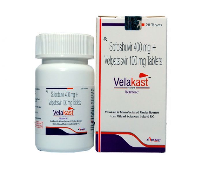 Sofosbuvir 400 mg / Velpatasvir 100 mg (Velakast) 28 tablets.
