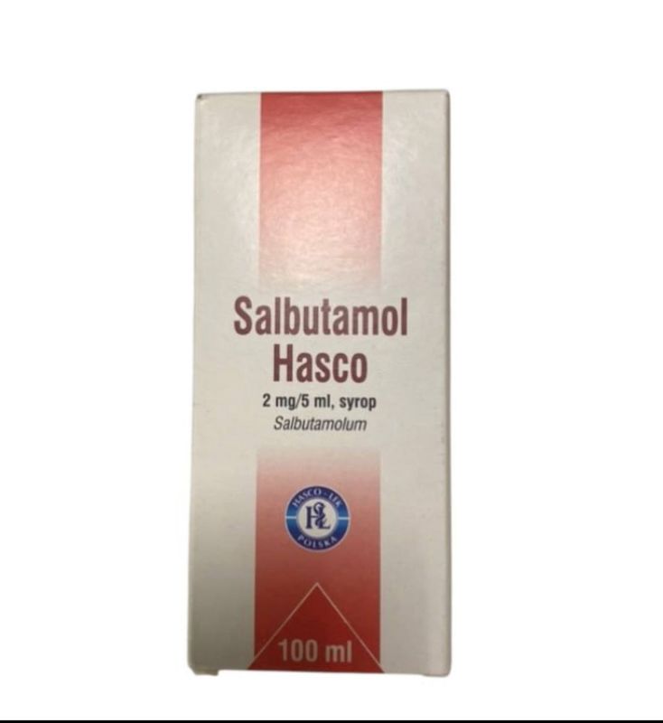 Salbutamol, syrup 2 mg/5 ml, 100 ml.