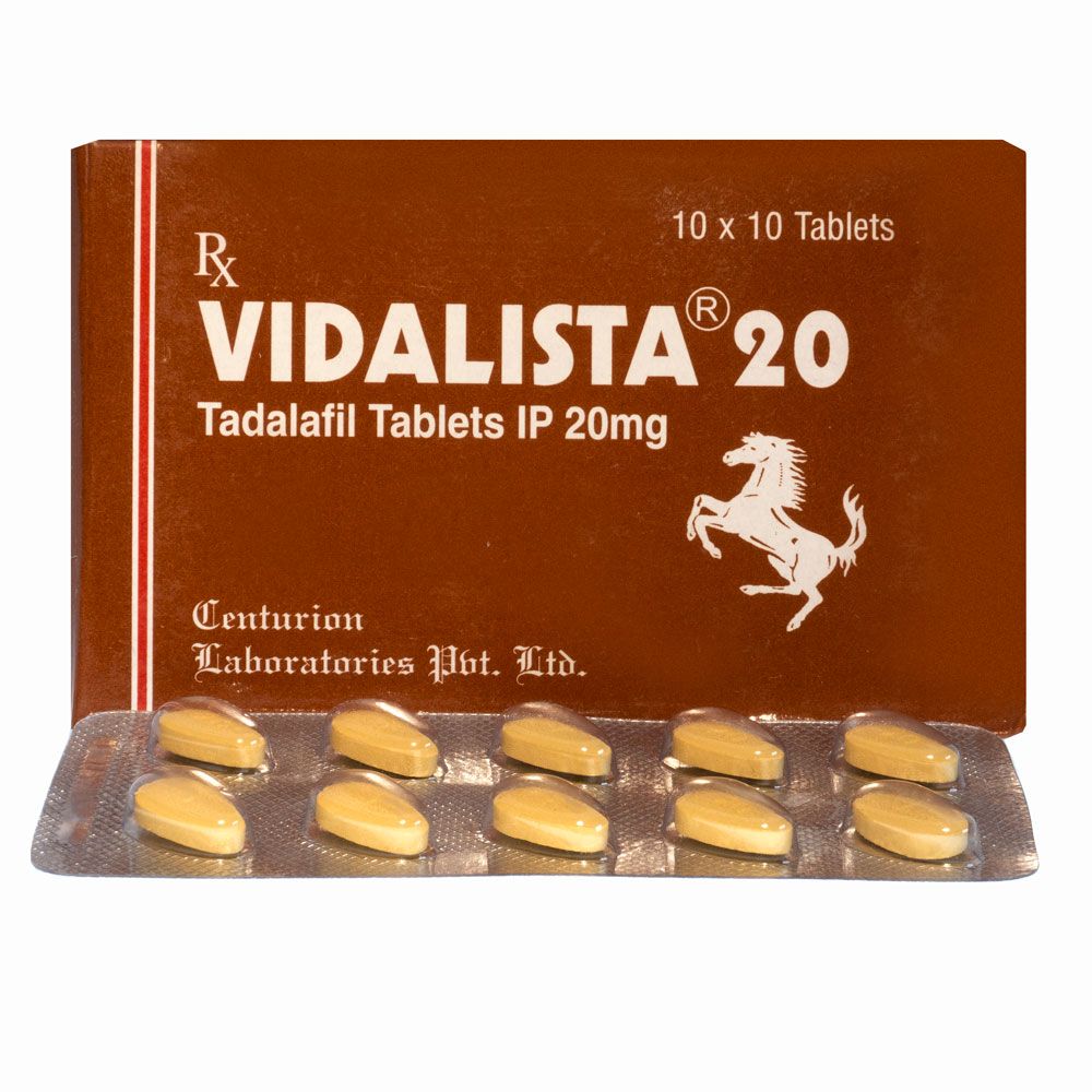 Vidalista (Tadalafil) 20 mg 100 tablets.