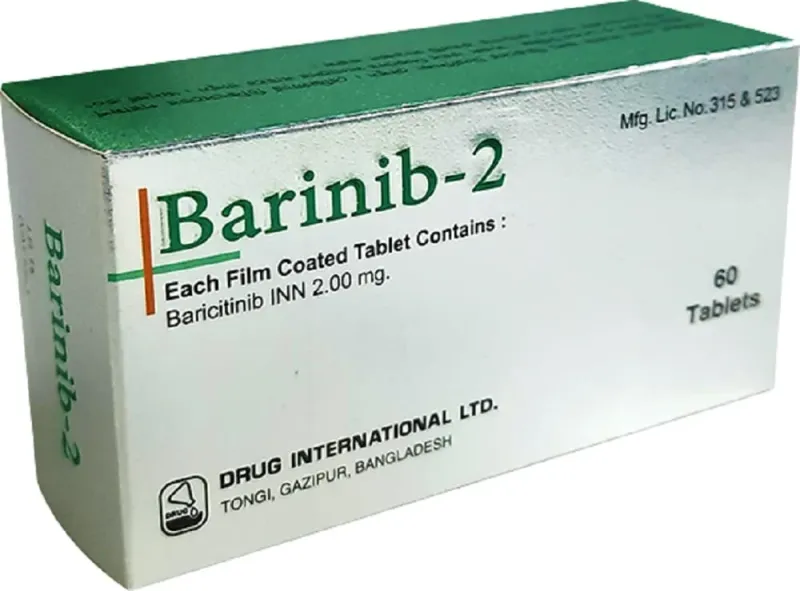 Baricitinib (Barinib) 2 mg, 60 tablets.