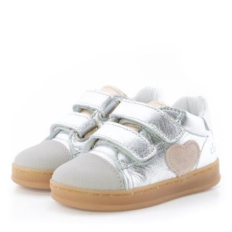 Clic! Klittenbandschoen met zilver en roze detail