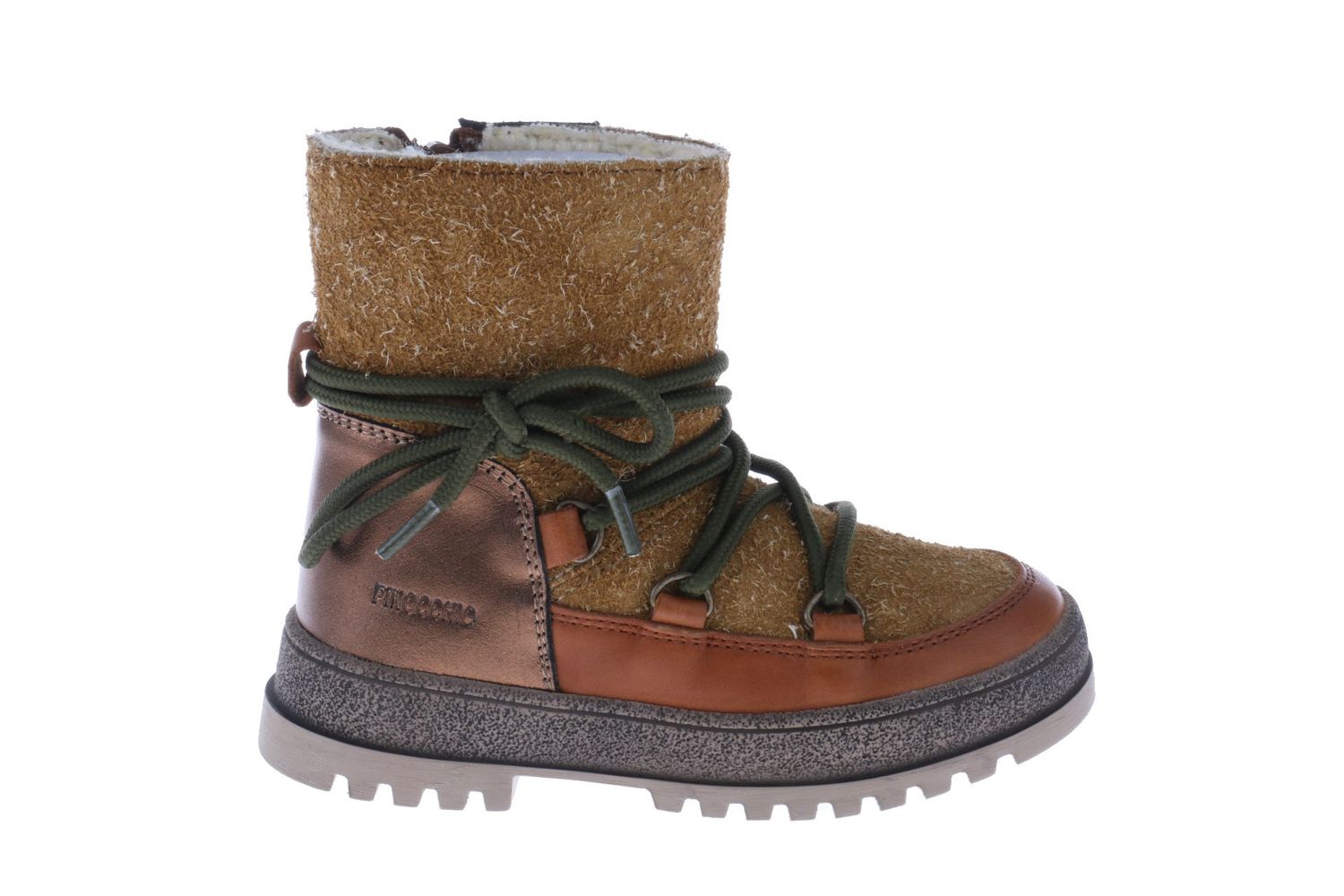 Pinocchio boot - cognac met olijfgroen, Maat: 21