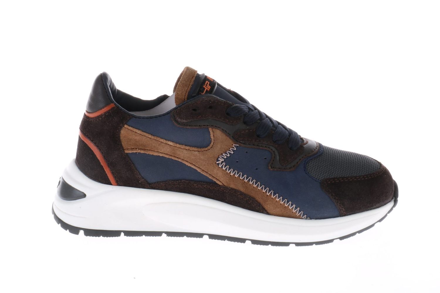 HIP sneaker - donkerblauw met bruin, Maat: 24