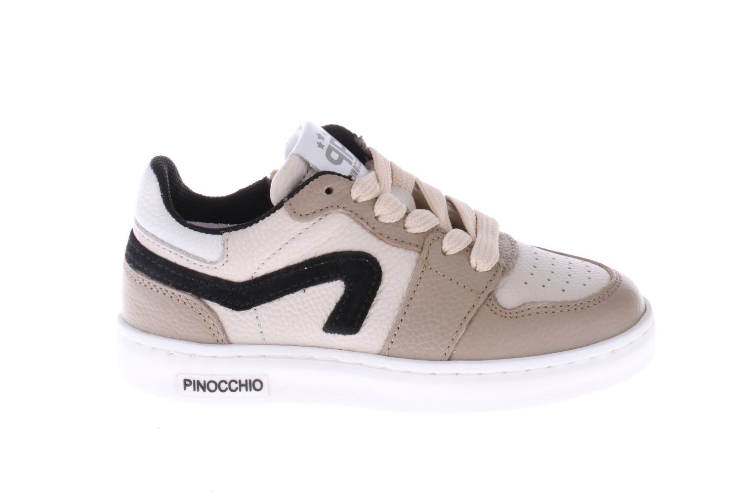 Pinocchio sneaker - taupe met wit