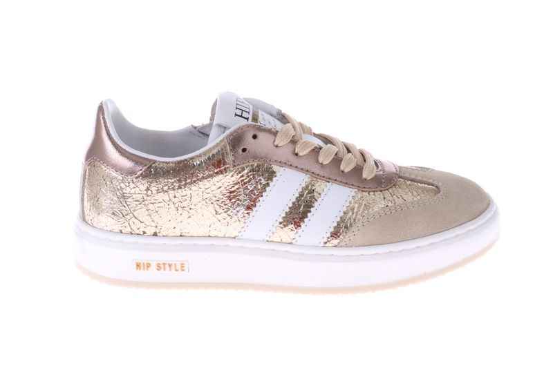 HIP sneaker - metallic goud met witte strepen
