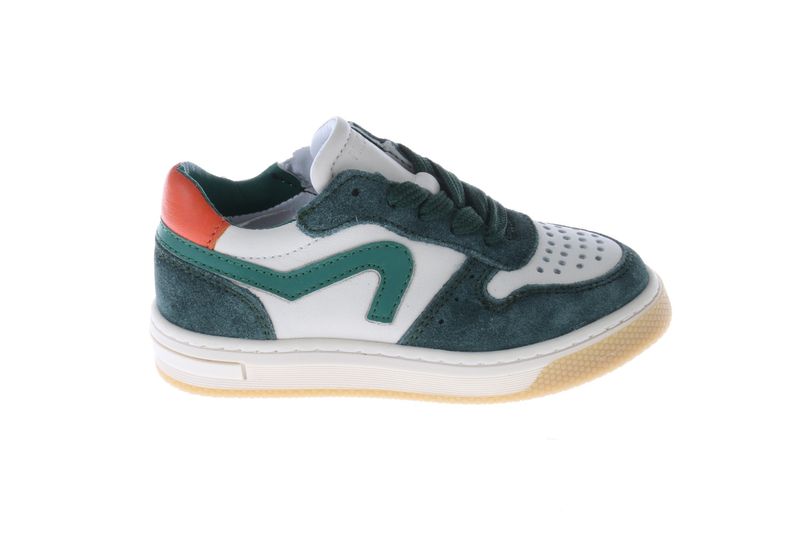 Pinocchio sneaker - groen met oranje en wit