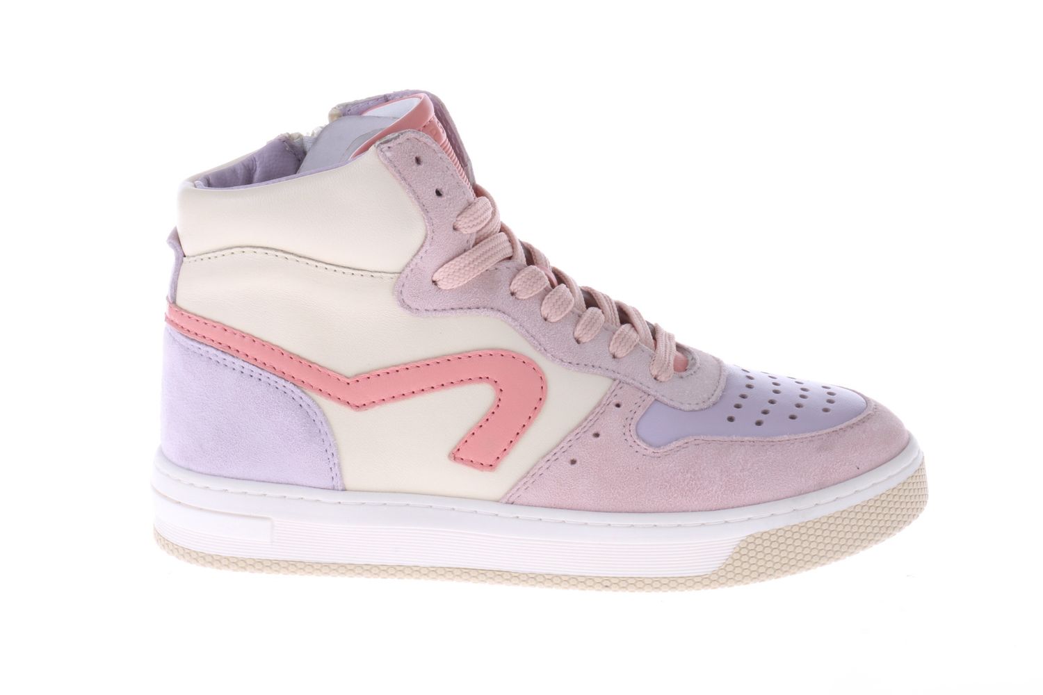 HIP halfhoge sneaker - pastel met oudroze HIP halfhoge sneaker - pastel met oudroze