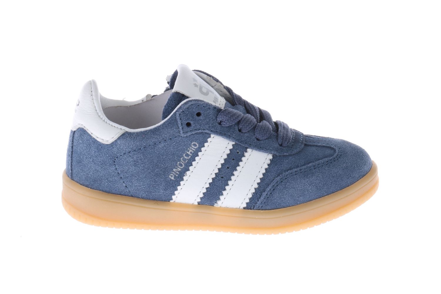 Pinocchio sneaker - jeansblauw met witte strepen Pinocchio sneaker - jeansblauw met witte strepen