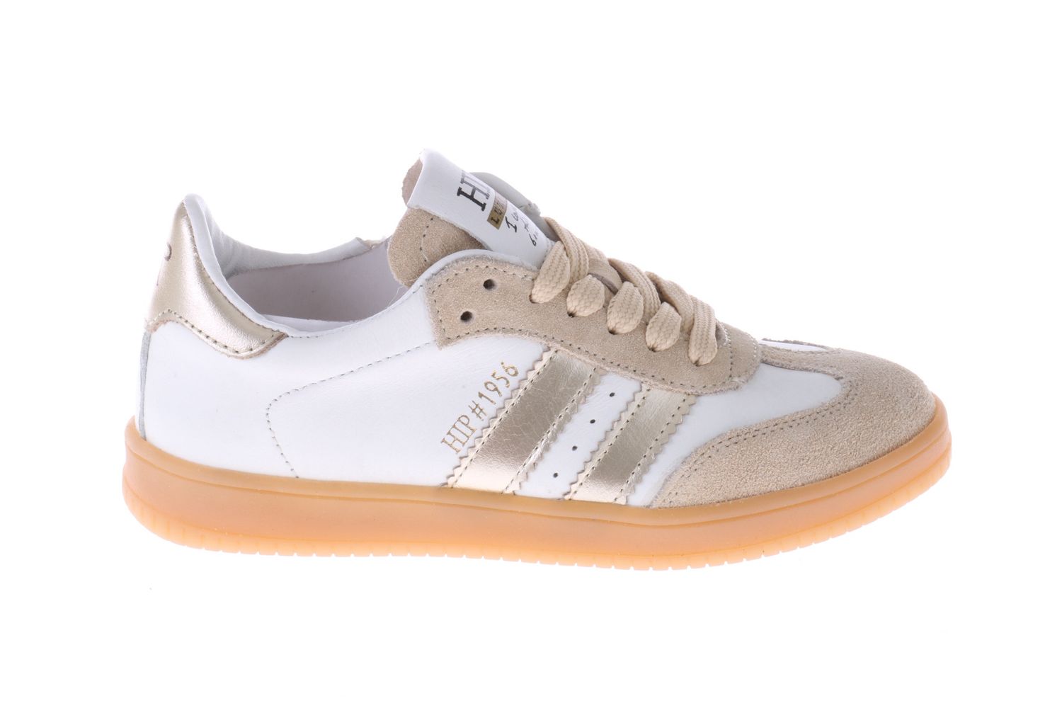 HIP sneaker - wit met gouden strepen HIP sneaker - wit met gouden strepen