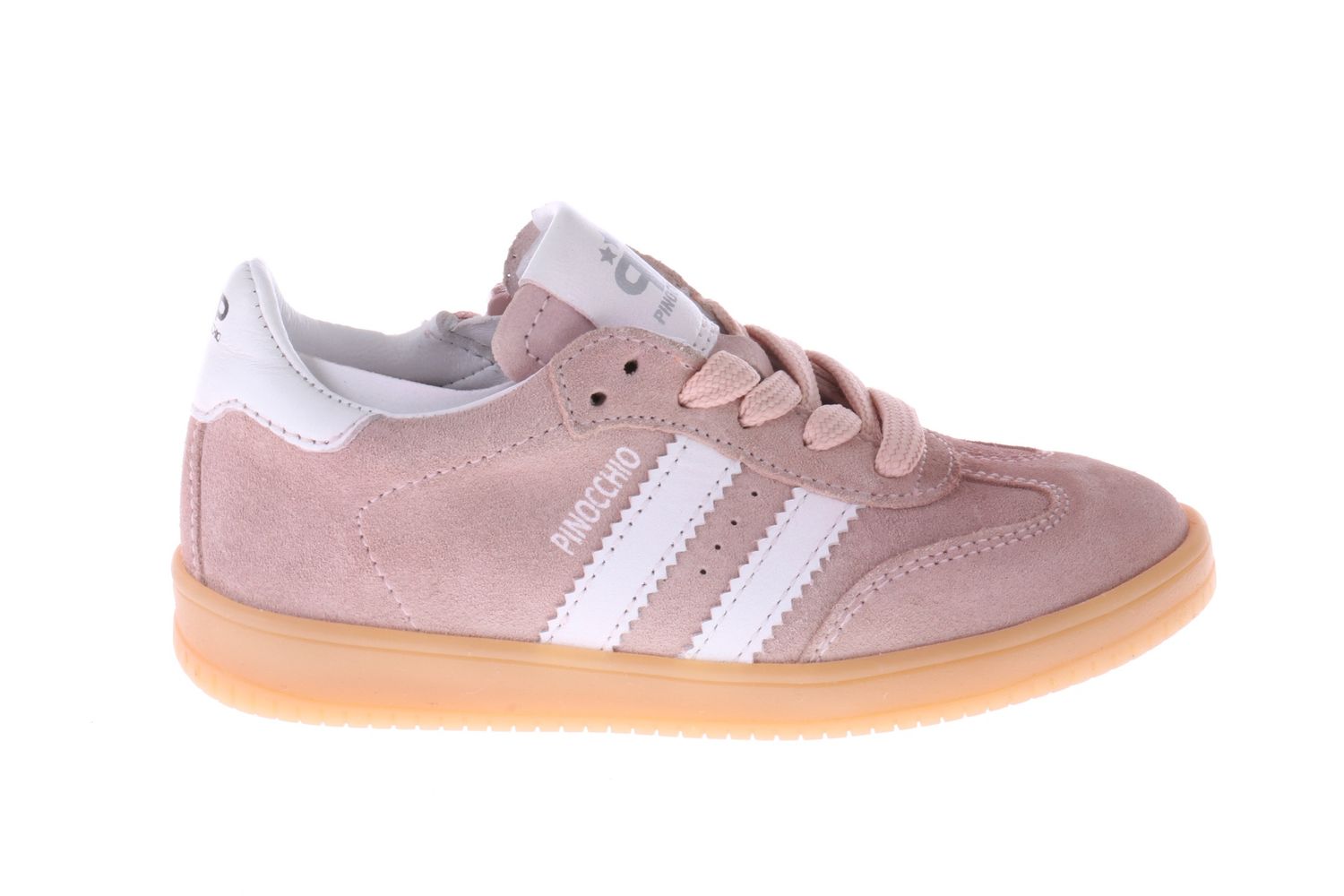 Pinocchio sneaker - oudroze met witte strepen Pinocchio sneaker - oudroze met witte strepen