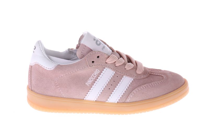 Pinocchio sneaker - oudroze met witte strepen