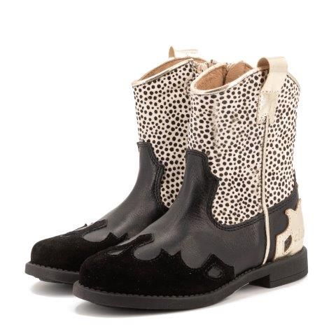 Clic! Halfhoge laars zwart met stippels Clic! Halfhoge laars zwart met stippels