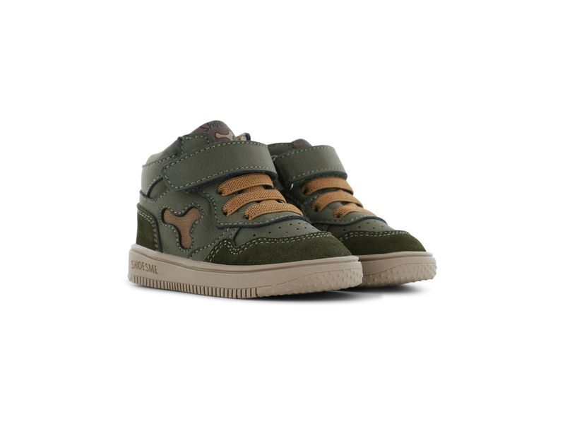 Shoesme halfhoge babysneaker olijfgroen met detail