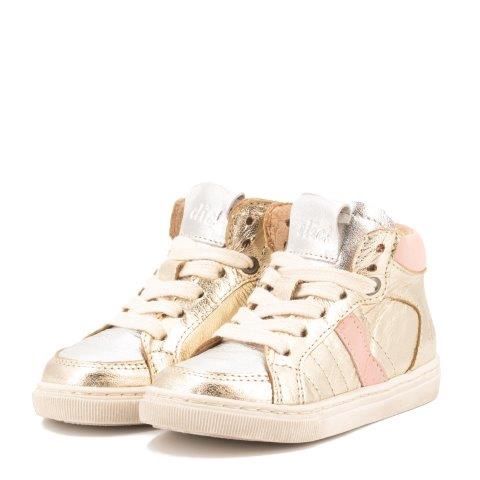 Clic! Halfhoge sneaker goud met oudroze