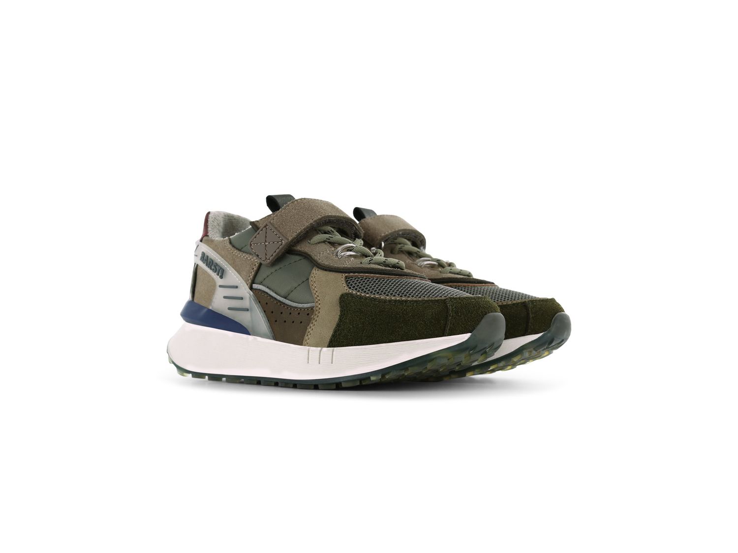 BARST! Sneaker donkerbruin met taupe en kleurige details