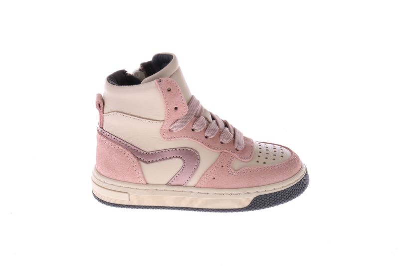 Pinocchio halfhoge sneaker – oudroze, beige