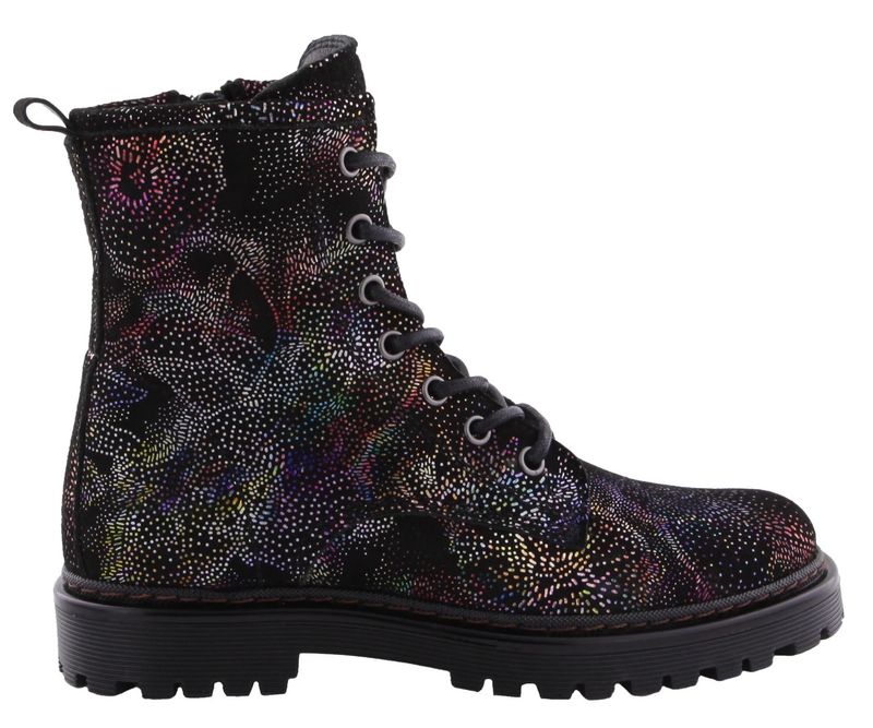 GIGA bikerboot - zwart met meerkleurig metallic print