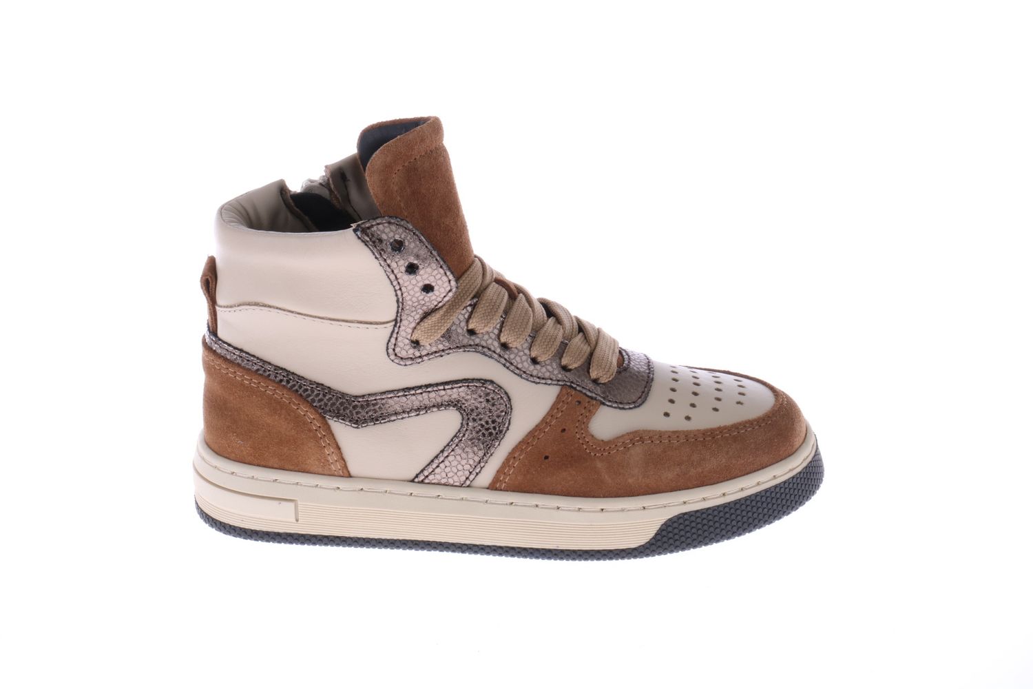 Pinocchio halfhoge sneaker – cognac, bronze, beige