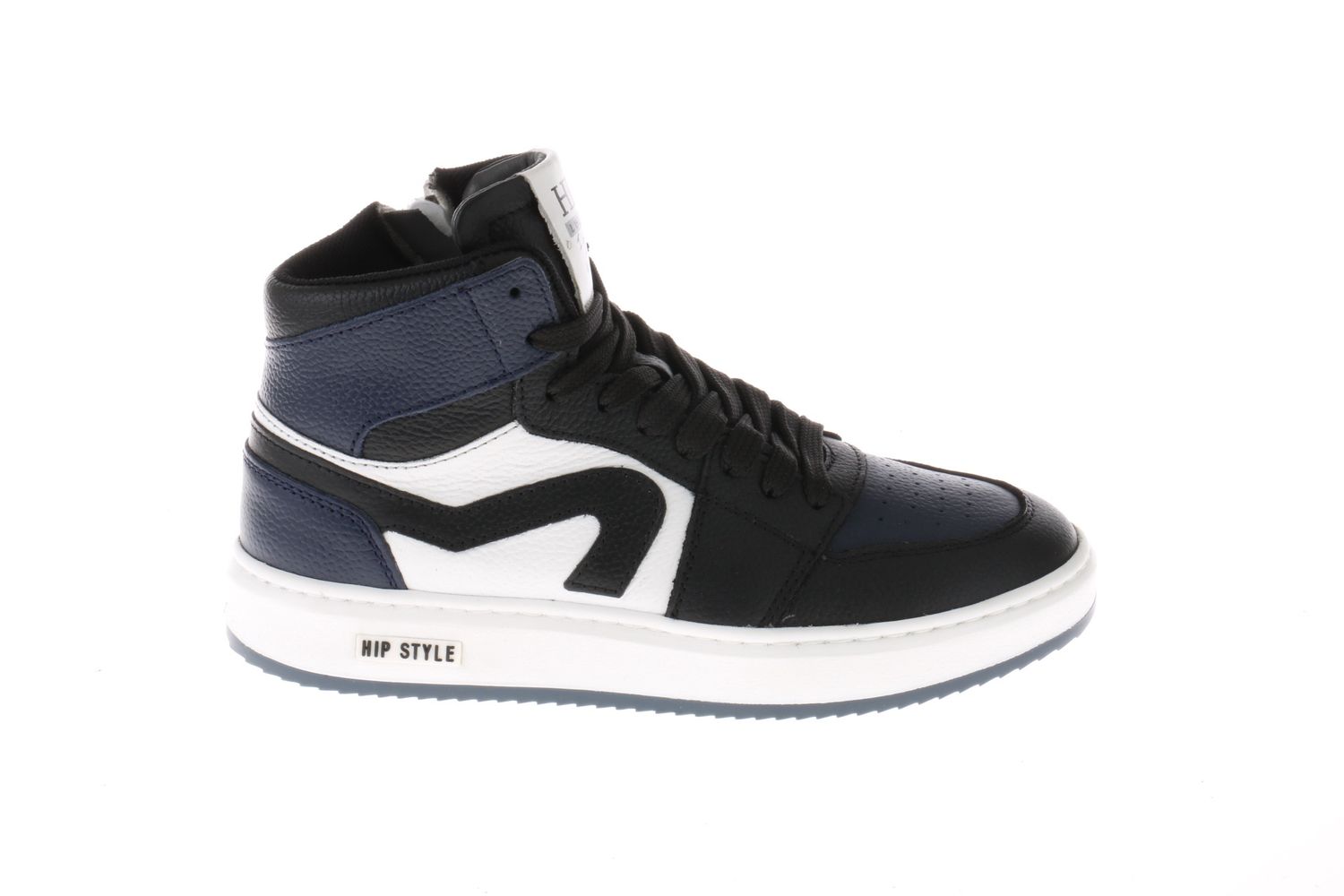 HIP halfhoge sneaker - zwart, donkerblauw met wit HIP halfhoge sneaker - zwart, donkerblauw met wit