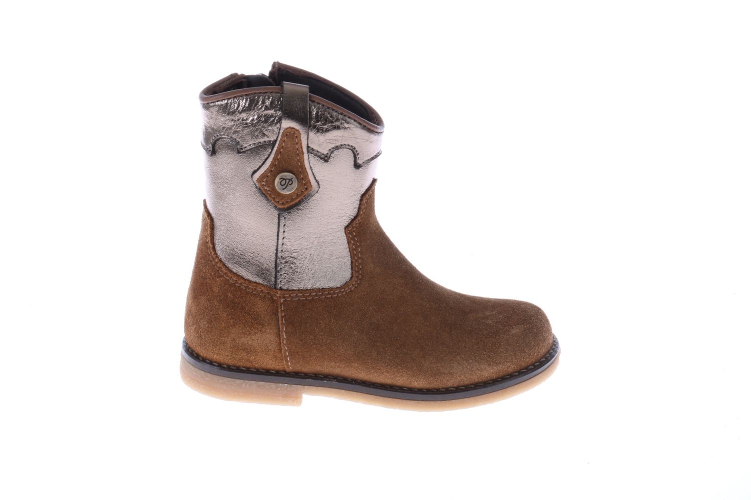 Pinocchio laarsje - cognac met bronze details