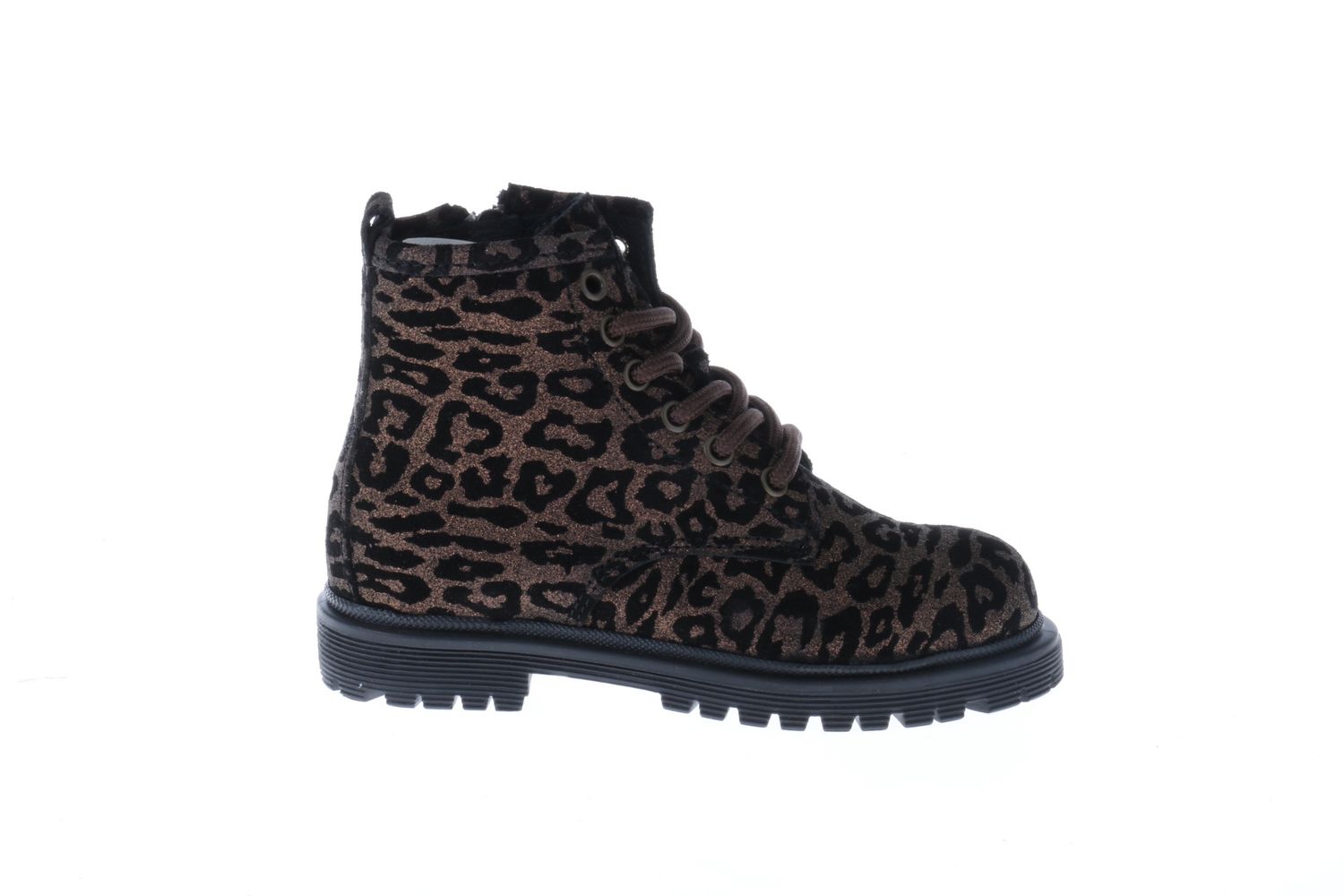 Pinocchio bikerboot - bronze met panterprint Pinocchio bikerboot - bronze met panterprint