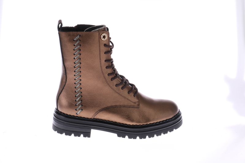 HIP bikerboot - bronze met vlechtdetail