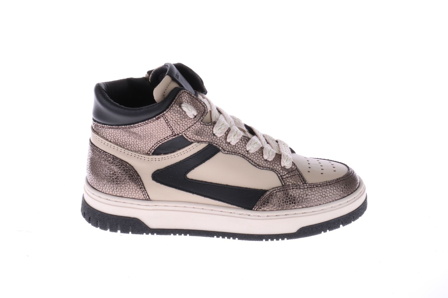 HIP halfhoge sneaker - brons met zwart en beige HIP halfhoge sneaker - brons met zwart en beige